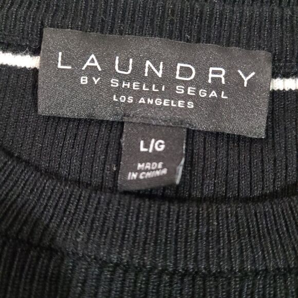 Laundry By Shelli Segal Striped Rib‎ Ruffle Sweater - Picture 5 of 6